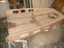 The coachroof is fabricated separately