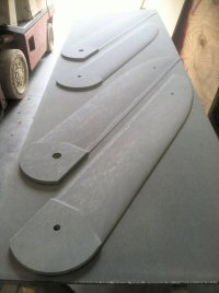Blanks for the rudders - CNC machined
