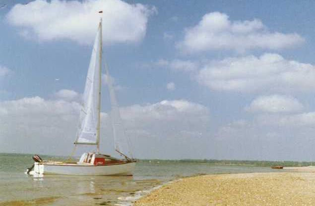 Lively beached on the River Stour, Suffolk