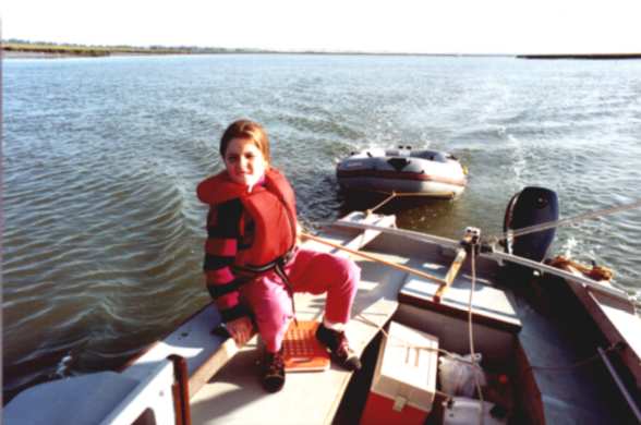 My daughter, Erin, (then 6 years old) sails Lively