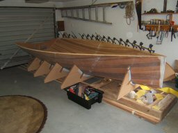 The hull is turned