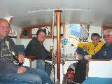 Heiner Förster; his son Philip; Keith Callaghan; Don Hearn, in Antje's cabin